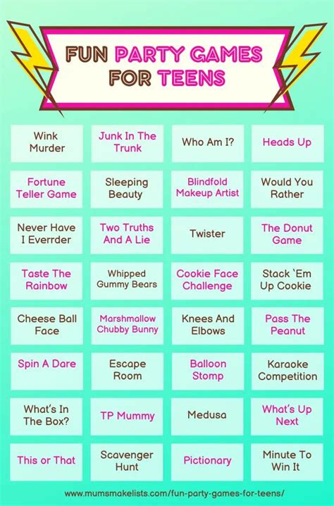 fun party games for teenagers.